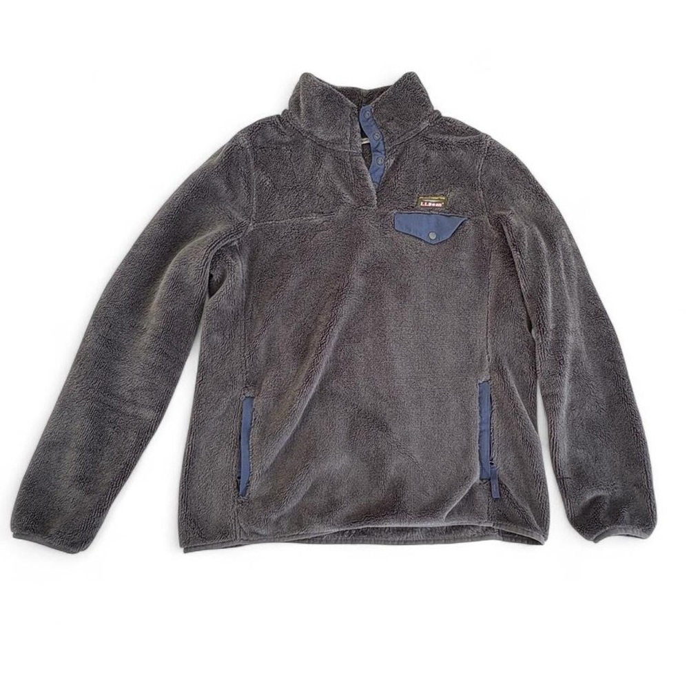 L.L. Bean Hi-Pile Fleece Pullover Gray